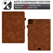 For iPad Pro 11 2024 Embossed Smile Smart Leather Tablet Case(Brown)