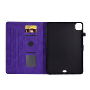 For iPad Pro 11 2024 Embossed Smile Smart Leather Tablet Case(Purple)