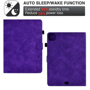 For iPad Pro 11 2024 Embossed Smile Smart Leather Tablet Case(Purple)