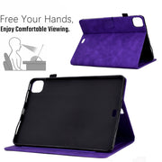 For iPad Pro 11 2024 Embossed Smile Smart Leather Tablet Case(Purple)