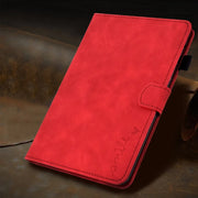 For iPad Pro 11 2024 Embossed Smile Smart Leather Tablet Case(Red)