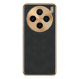 For vivo X100 Electroplating Lambskin Leather Phone Case(Black) - X100 Cases by PMC TechLife | Online Shopping South Africa | PMC TechLife | Buy Now Pay Later Mobicred