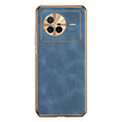 For vivo X80 Electroplating Lambskin Leather Phone Case(Blue) - vivo Cases by PMC TechLife | Online Shopping South Africa | PMC TechLife | Buy Now Pay Later Mobicred