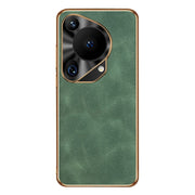 For Huawei Pura 70 Ultra Electroplating Lambskin Leather Phone Case(Green)