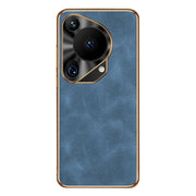 For Huawei Pura 70 Ultra Electroplating Lambskin Leather Phone Case(Blue)