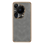 For Huawei Pura 70 Ultra Electroplating Lambskin Leather Phone Case(Grey)