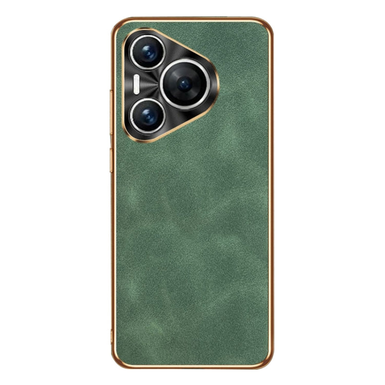 For Huawei Pura 70 Pro / 70 Pro+ Electroplating Lambskin Leather Phone Case(Green)