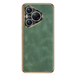 For Huawei Pura 70 Electroplating Lambskin Leather Phone Case(Green) - Huawei Cases by PMC Jewellery | Online Shopping South Africa | PMC Jewellery | Buy Now Pay Later Mobicred