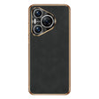 For Huawei Pura 70 Electroplating Lambskin Leather Phone Case(Black) - free shipping - PMC Jewellery - Order now!