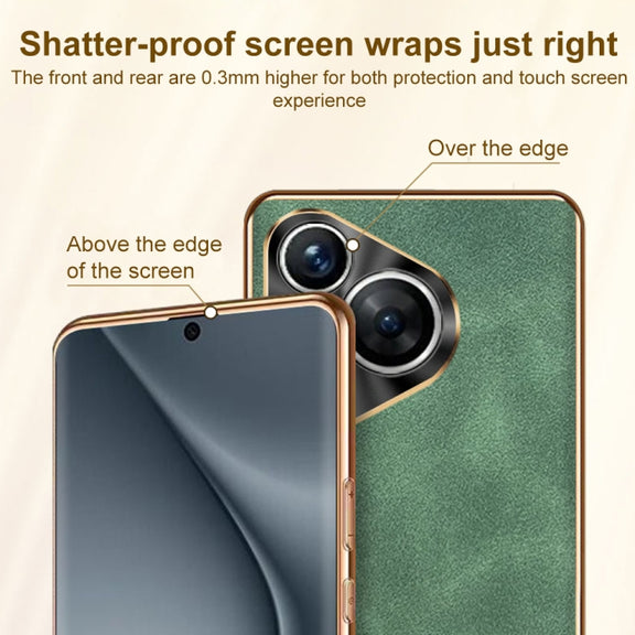 For Huawei Pura 70 Pro / 70 Pro+ Electroplating Lambskin Leather Phone Case(Green)