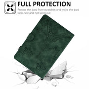 For iPad Pro 11 2024 Tower Embossed Leather Smart Tablet Case(Green)