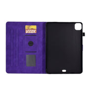 For iPad Pro 11 2024 Tower Embossed Leather Smart Tablet Case(Purple)