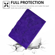 For iPad Pro 11 2024 Tower Embossed Leather Smart Tablet Case(Purple)