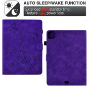 For iPad Pro 11 2024 Tower Embossed Leather Smart Tablet Case(Purple)