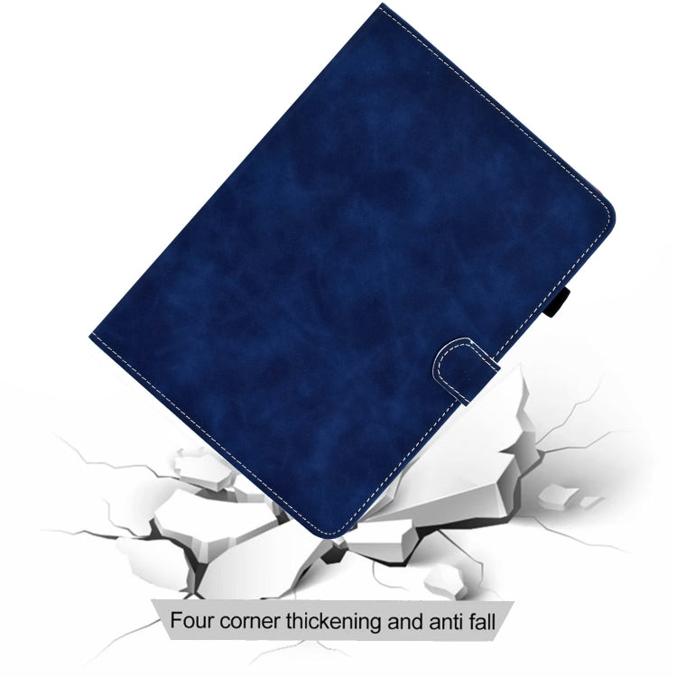 For iPad Pro 11 2024 Cowhide Texture Tablet Leather Smart Case(Blue)