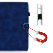 For iPad Pro 11 2024 Cowhide Texture Tablet Leather Smart Case(Blue)