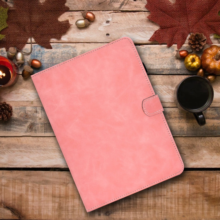 For iPad Pro 11 2024 Cowhide Texture Tablet Leather Smart Case(Rose Gold)
