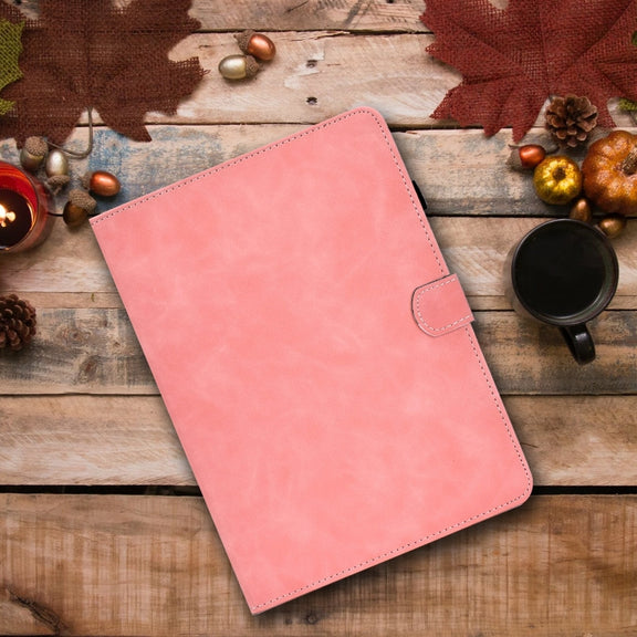 For iPad Pro 11 2024 Cowhide Texture Tablet Leather Smart Case(Rose Gold)