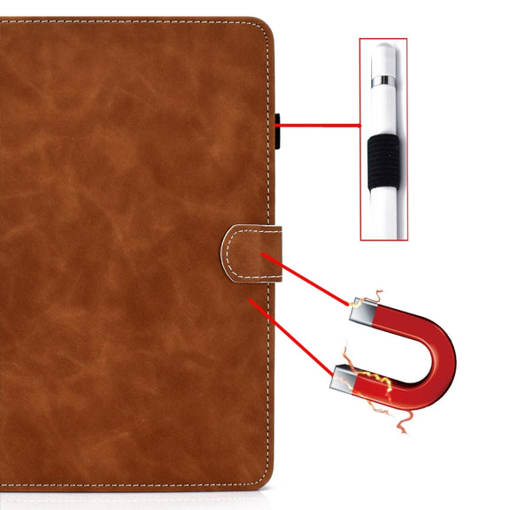 For iPad Pro 11 2024 Cowhide Texture Tablet Leather Smart Case(Brown)