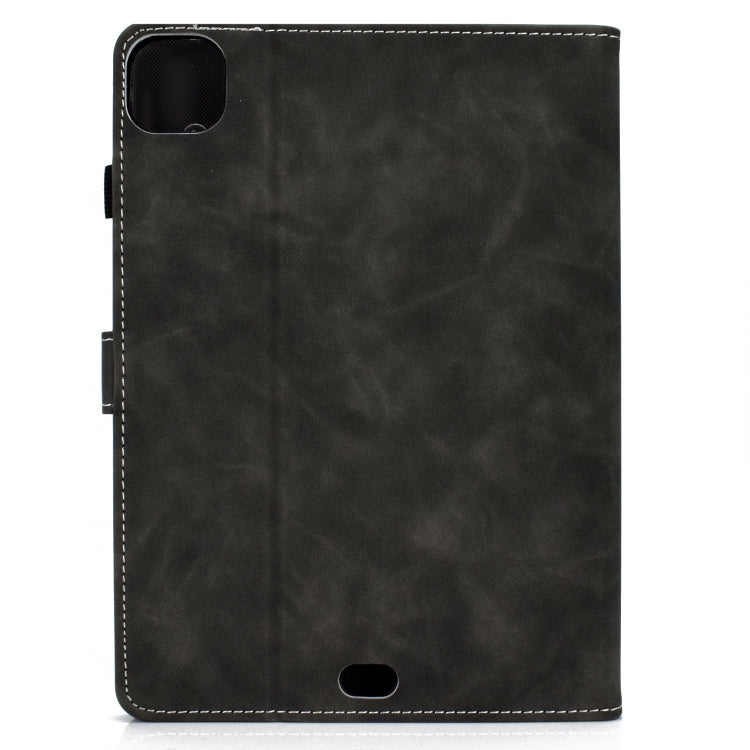 For iPad Pro 11 2024 Cowhide Texture Tablet Leather Smart Case(Grey)