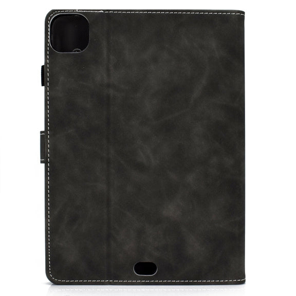For iPad Pro 11 2024 Cowhide Texture Tablet Leather Smart Case(Grey)