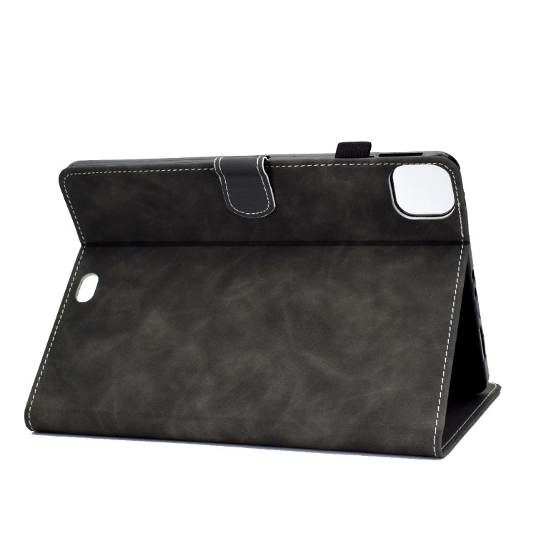 For iPad Pro 11 2024 Cowhide Texture Tablet Leather Smart Case(Grey)
