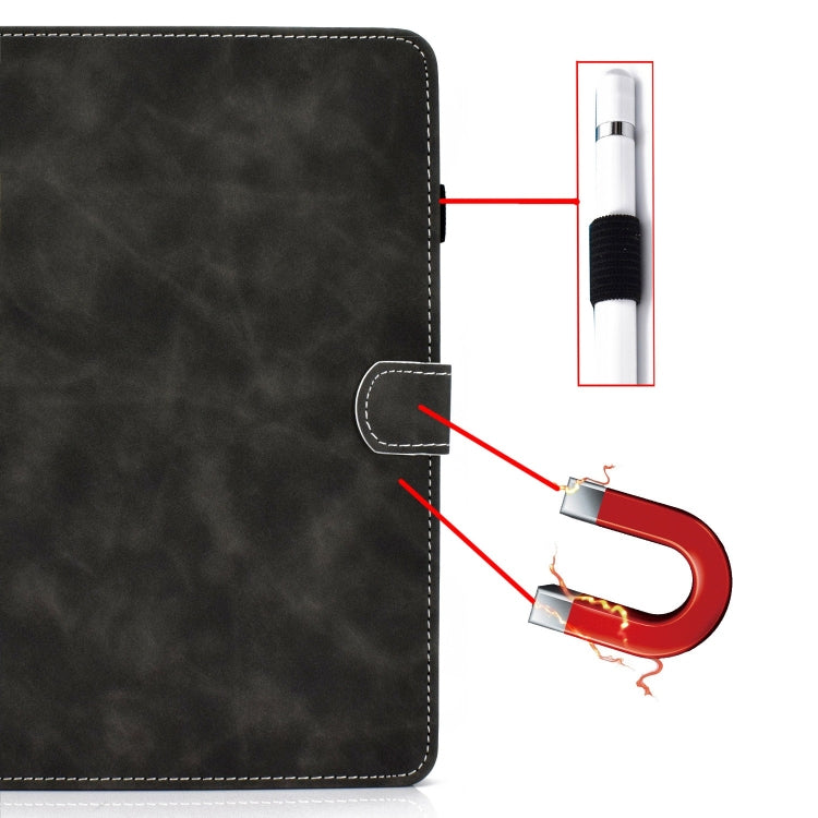 For iPad Pro 11 2024 Cowhide Texture Tablet Leather Smart Case(Grey)