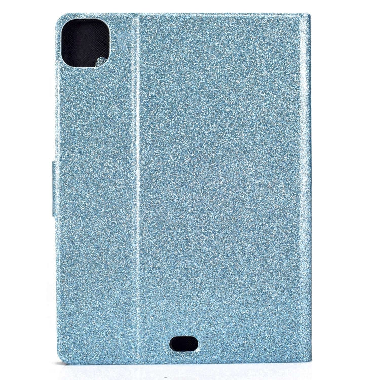 For iPad Pro 11 2024 Varnish Glitter Powder Smart Leather Tablet Case(Blue)