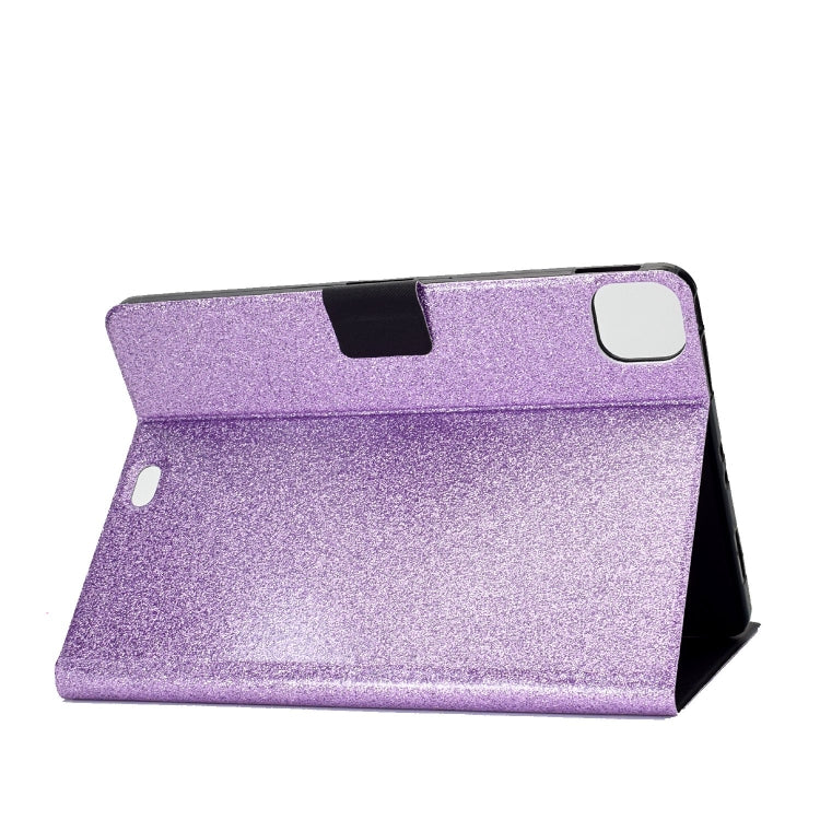 For iPad Pro 11 2024 Varnish Glitter Powder Smart Leather Tablet Case(Purple)