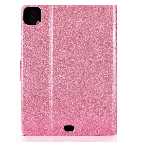 For iPad Pro 11 2024 Varnish Glitter Powder Smart Leather Tablet Case(Pink)