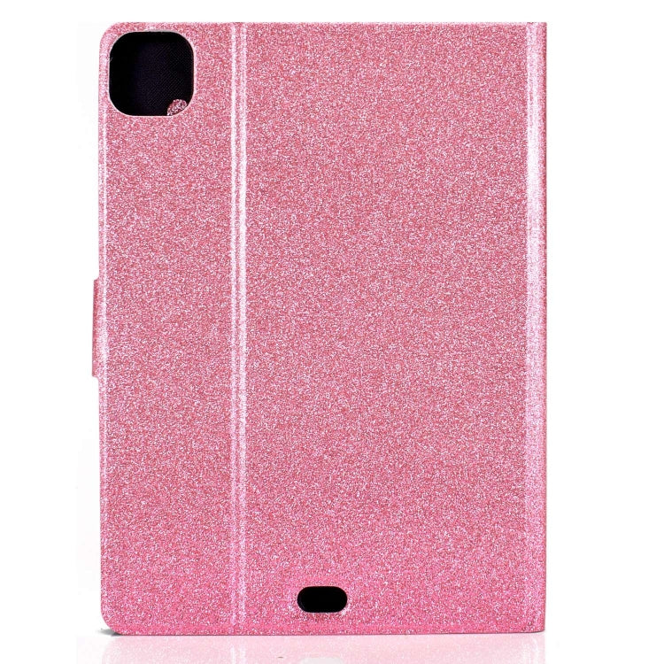For iPad Pro 11 2024 Varnish Glitter Powder Smart Leather Tablet Case(Pink)