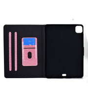 For iPad Pro 11 2024 Varnish Glitter Powder Smart Leather Tablet Case(Pink)