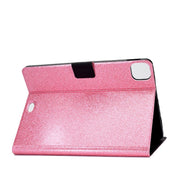 For iPad Pro 11 2024 Varnish Glitter Powder Smart Leather Tablet Case(Pink)