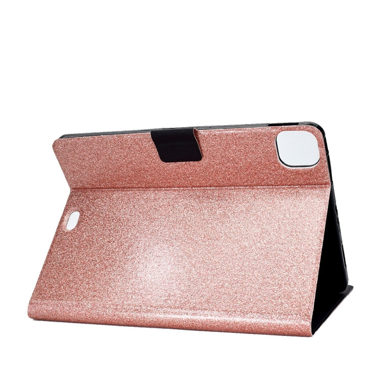 For iPad Pro 11 2024 Varnish Glitter Powder Smart Leather Tablet Case(Rose Gold)