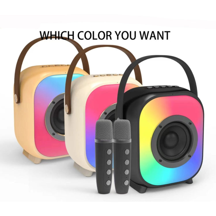NewRixing NR168W Portable Colorful Bluetooth Speaker Home Dual Mic Karaoke Speaker(Black)