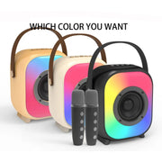 NewRixing NR168W Portable Colorful Bluetooth Speaker Home Dual Mic Karaoke Speaker(Black)