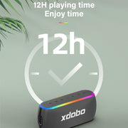 Xdobo X8 III BT5.3 IPX7 Wireless Speaker with RGB Light, Support Bluetooth/TF Card/USB/AUX(Grey)