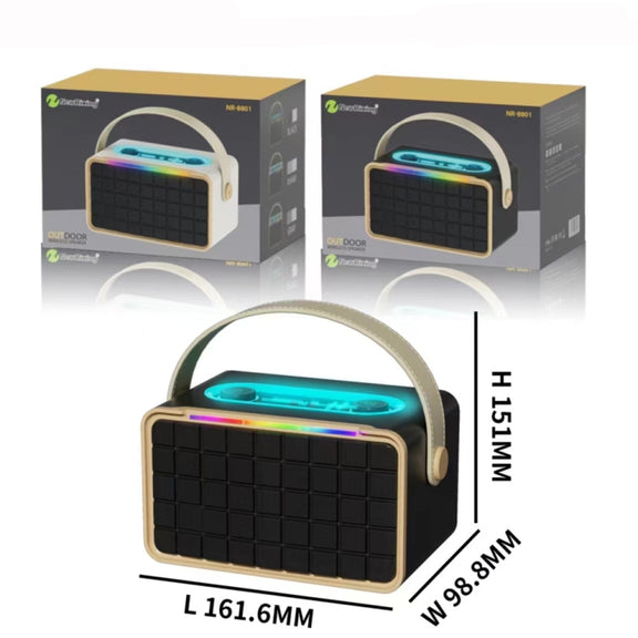 NewRixing NR8801 15W Portable Outdoor Bluetooth Speaker TWS Stereo Speaker(Gray)