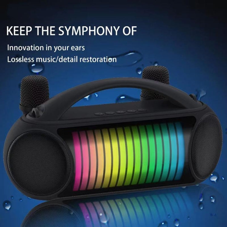 NewRixing NR-222 Portable Outdoor Dual Mic Colorful Wireless Bluetooth Speaker(Blue)