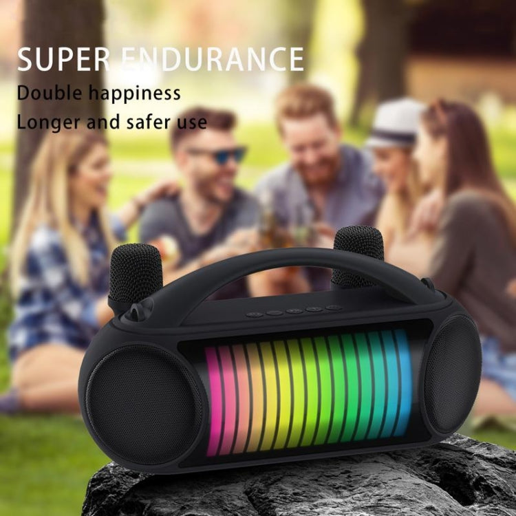NewRixing NR-222 Portable Outdoor Dual Mic Colorful Wireless Bluetooth Speaker(Green)
