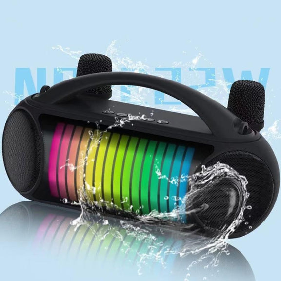 NewRixing NR-222 Portable Outdoor Dual Mic Colorful Wireless Bluetooth Speaker(Blue)