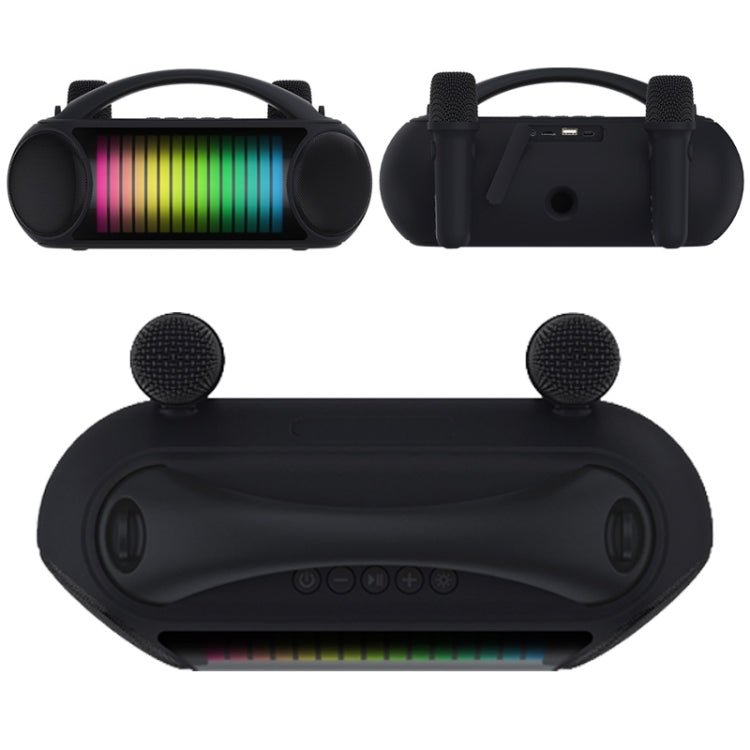 NewRixing NR-222 Portable Outdoor Dual Mic Colorful Wireless Bluetooth Speaker(Blue)