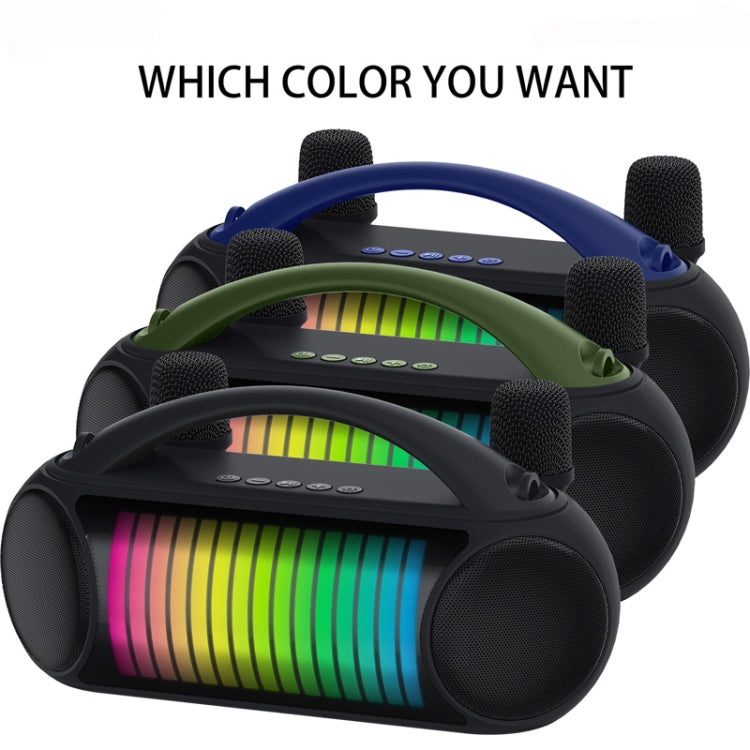NewRixing NR-222 Portable Outdoor Dual Mic Colorful Wireless Bluetooth Speaker(Blue)