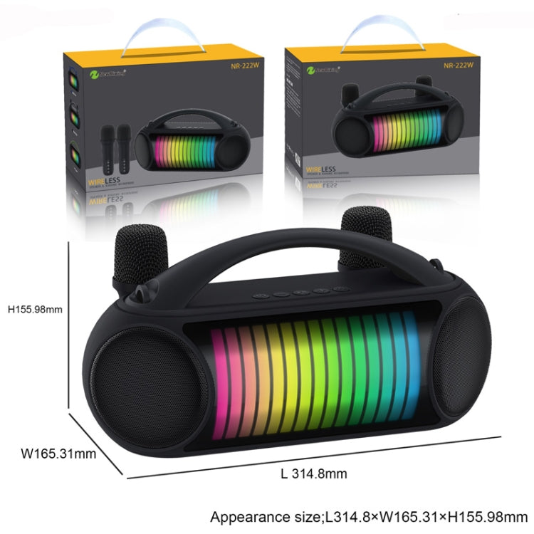 NewRixing NR-222 Portable Outdoor Dual Mic Colorful Wireless Bluetooth Speaker(Blue)