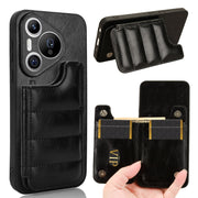 For Huawei Pura 70 Cow Pattern Sewing Card Bag Phone Case(Black)