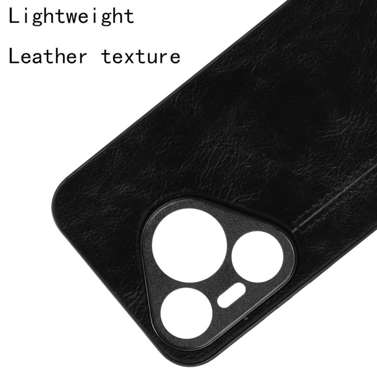 For Huawei Pura 70 Cow Pattern Sewing Card Bag Phone Case(Black)