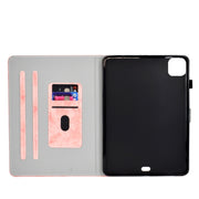 For iPad Pro 11 2024 Marble Style Cloth Texture Smart Leather Tablet Case(Pink)