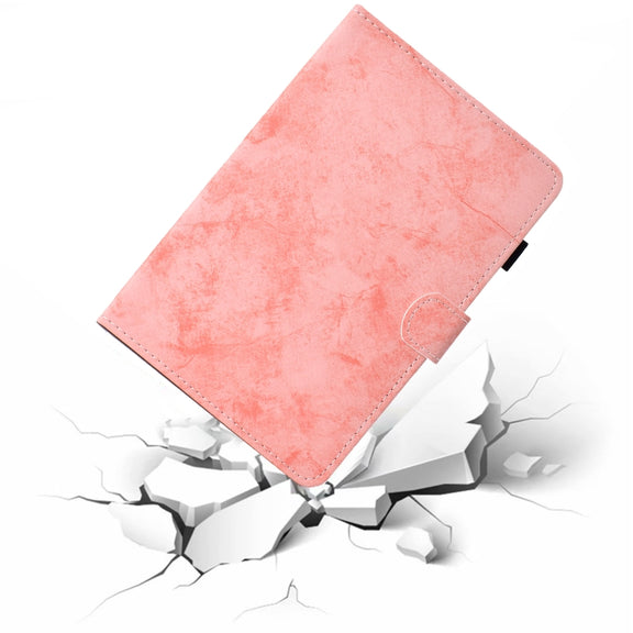 For iPad Pro 11 2024 Marble Style Cloth Texture Smart Leather Tablet Case(Pink)