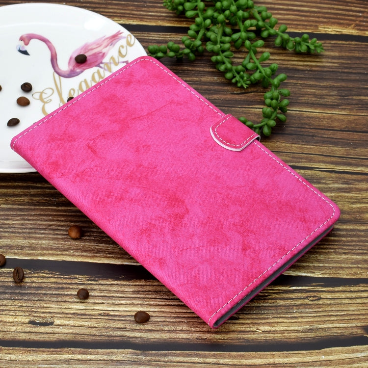For iPad Pro 11 2024 Marble Style Cloth Texture Smart Leather Tablet Case(Rose Red)