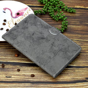 For iPad Pro 11 2024 Marble Style Cloth Texture Smart Leather Tablet Case(Grey)